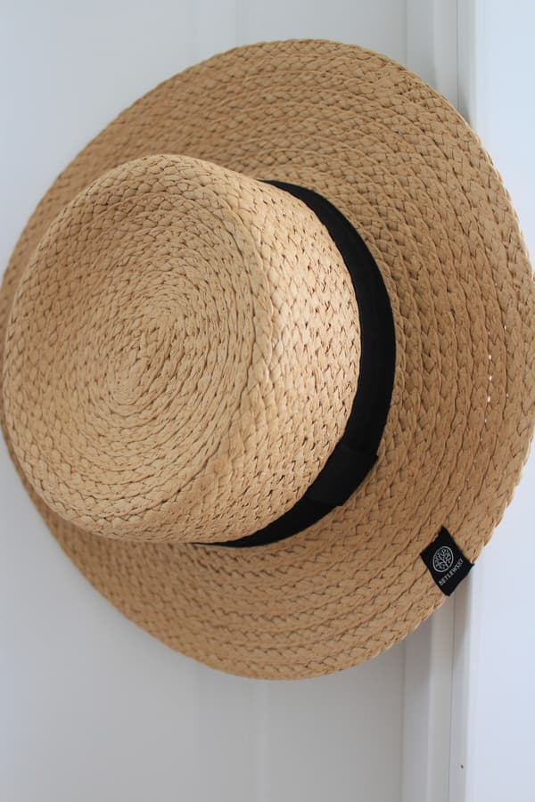 BSK-02 BEIGE PANAMA raffia-rantahattu