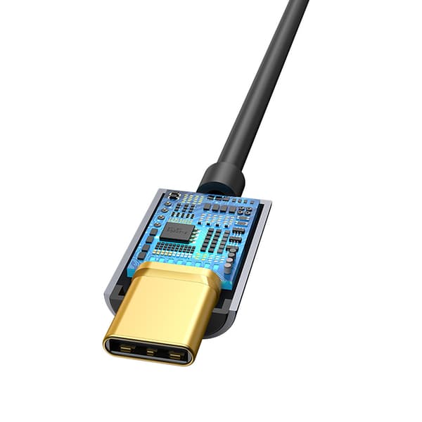 Hovedtelefonadapter USB-C - mini-jack 3,5 mm DAC 24 bit 48KHz - grå