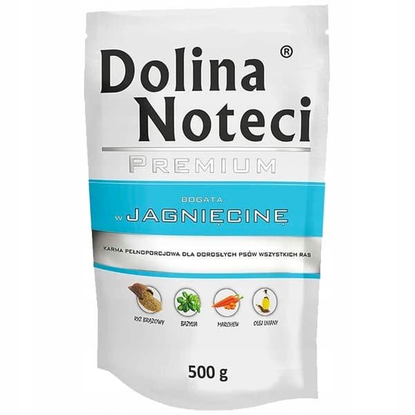 Dolina Noteci Premium våtfoder för hundar med lamm 10x500g