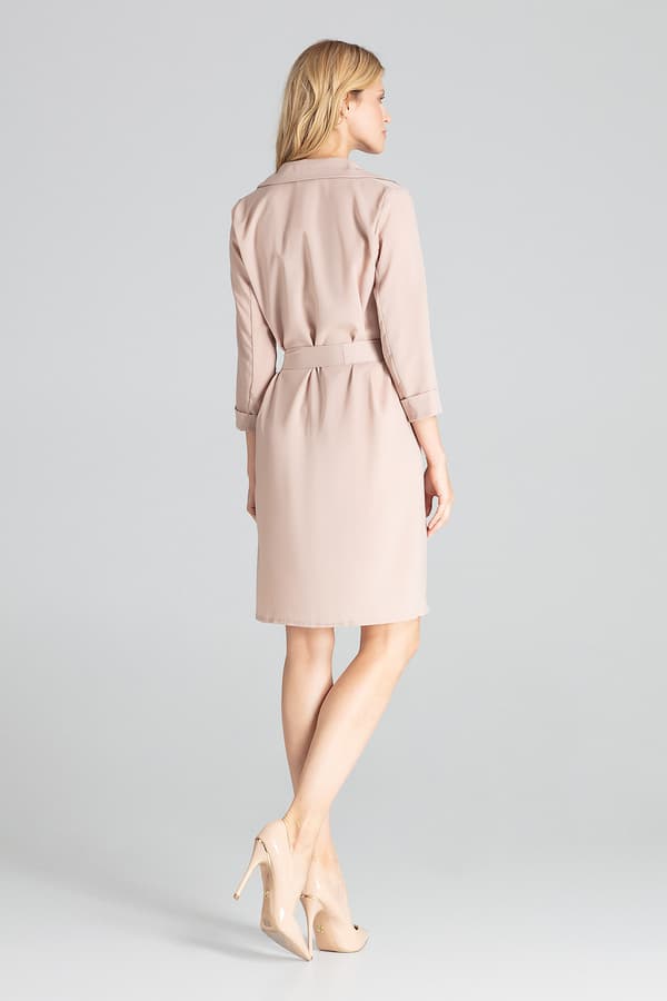 Beige mekko vyöllä - M680 koko S