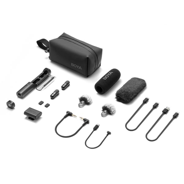 4-i-1 2,4 GHz USB-C trådløst mikrofonsæt MAGIC-03 - Sort