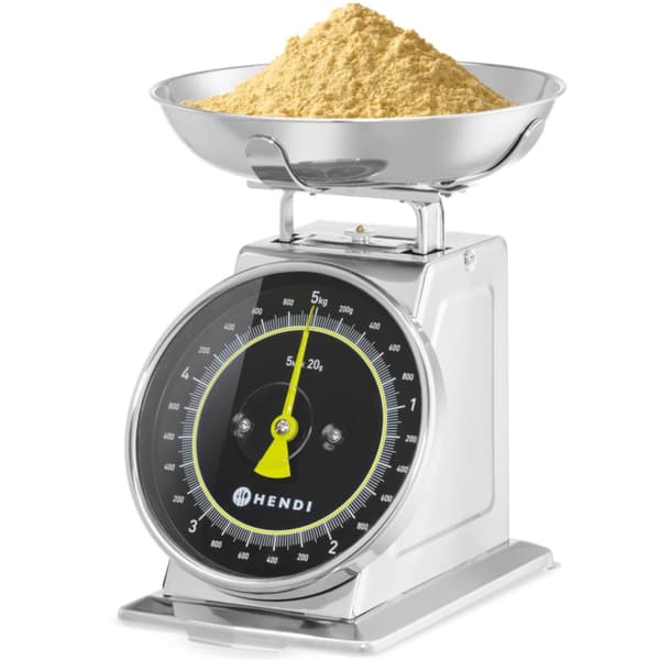 Analog køkkenvægt med 5 kg stålvægtskål