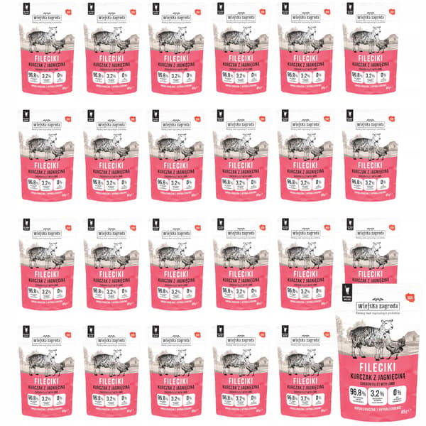 COUNTRY FARM Kylling- og lammefileter - vådfoder til katte - 24x85g