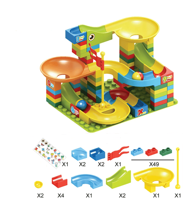 Klotbana med klossar BLOCKS VARIABLE SLIDING - 65 delar