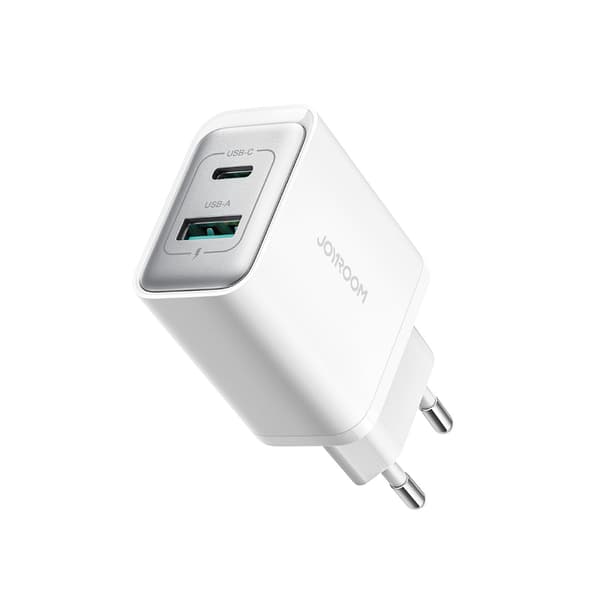 USB-C - USB-A 30W PD vægoplader - Hvid
