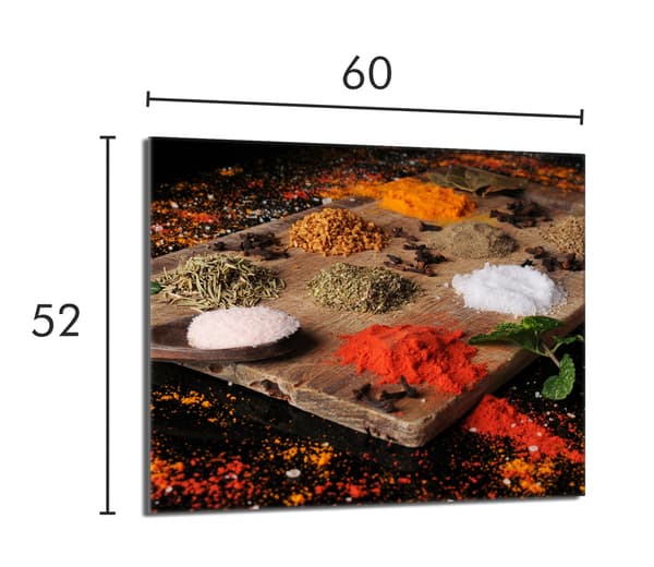 Glasbeskyttelsesplade til komfur 60x52 Krydderier