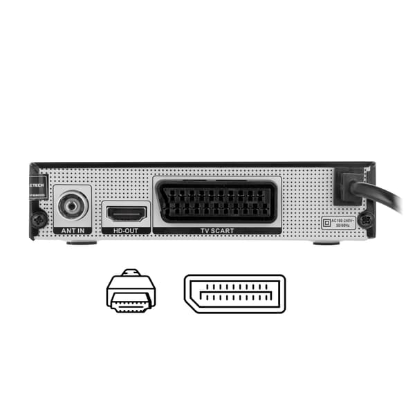 Tuner decoder TV DVB-T2 H.265 HEVC USB Cabletech