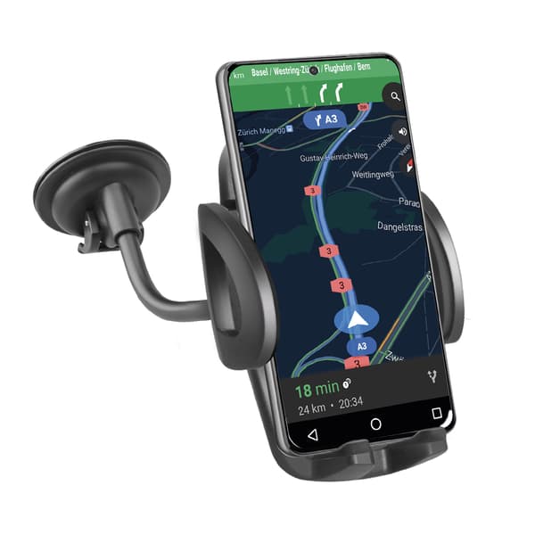 Bilholder til smartphones op til 6,8'' til forruden - sort