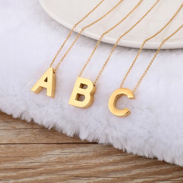 Collar de cadena de oro LETRA A Acero inoxidable
