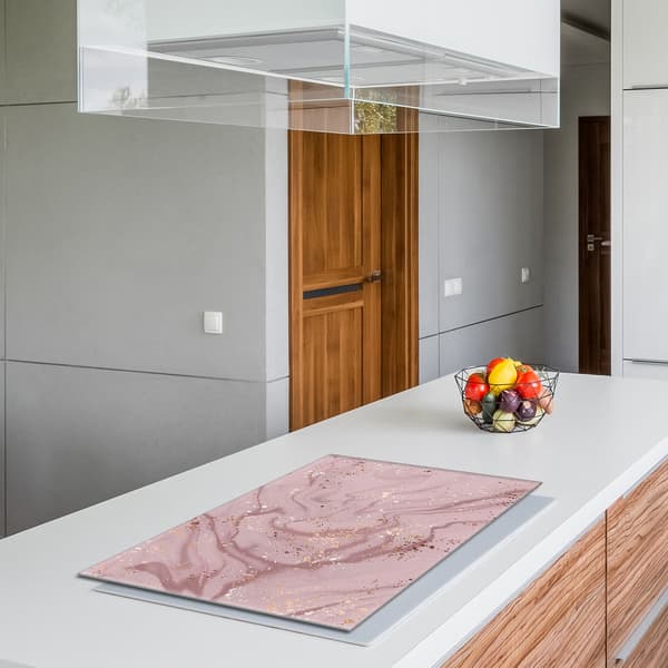 Skyddsplatta för spis i glas 80x52 marmor