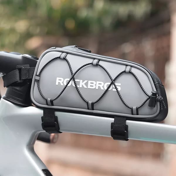 Rammonterad cykelväska 0,9 l - silver