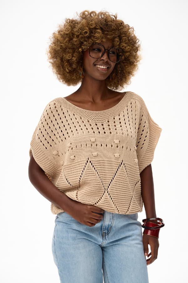 Haks Damebluse Lys Beige 40/42