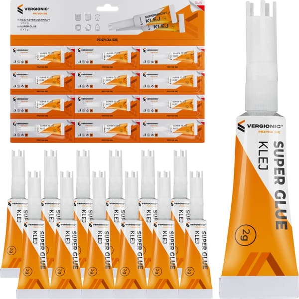 Hurtigtørrende lim 12x2g VERGIONIC cyanoacrylat farveløs