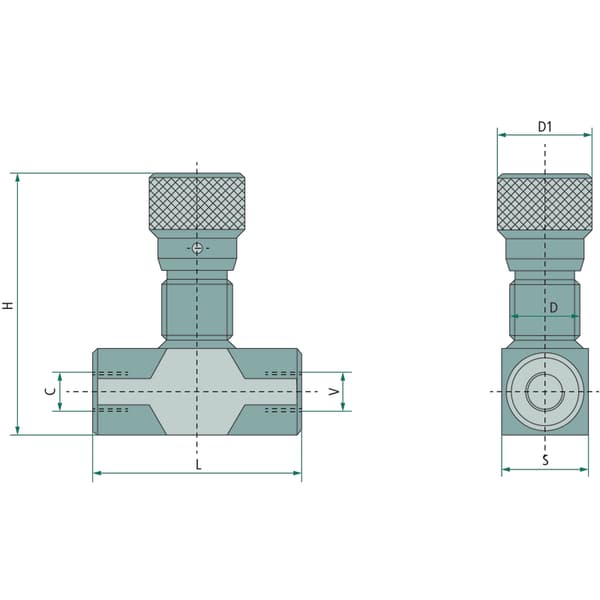 Drosselventil DV-K-08 30mm 70mm granit