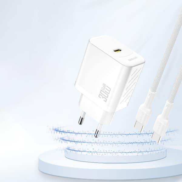 30W PD GaN USB-C snabb väggladdare - Vit