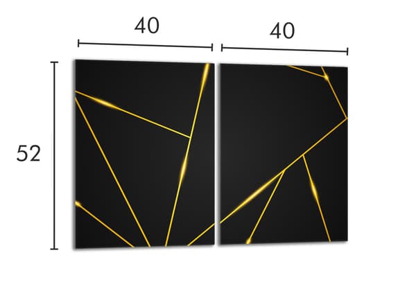 Lasinen suojalevy liedelle 2x40x52 musta