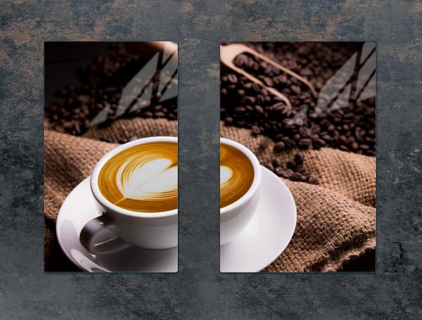 GLASBESKYTTELSESPLADE TIL KØKKEN 65x52 KAFFE