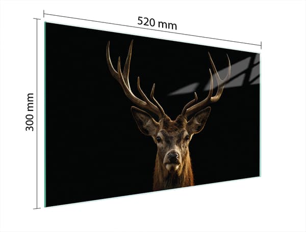 GLAS SKÆREBRÆT 52x30 HJORTE
