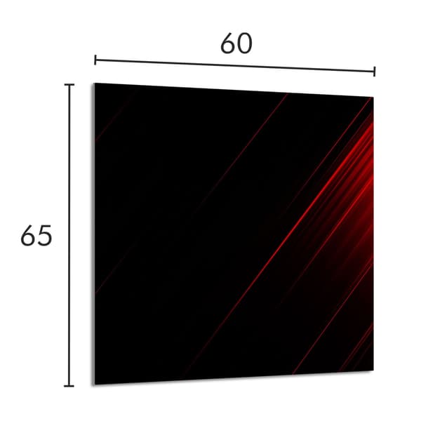 GLASPANEL FÖR KÖK 60x65 Svart