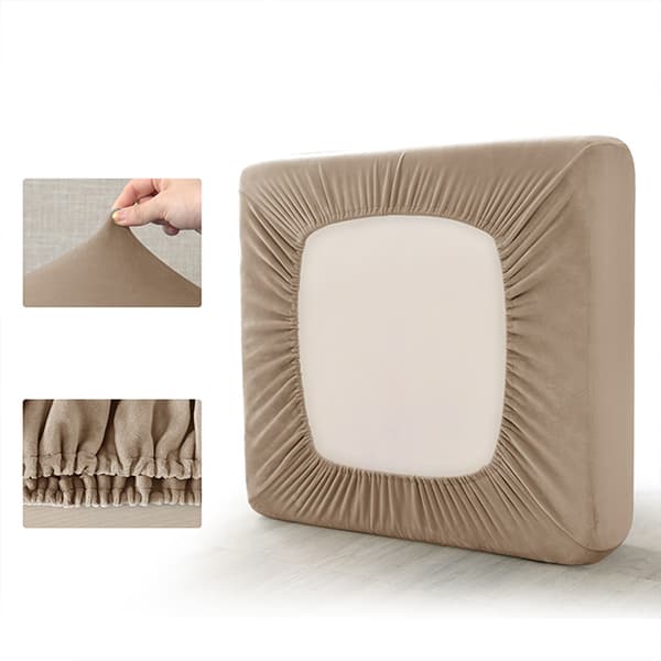 Sofasædebetræk, Velour, Beige, Kaffe med mælk 50-65cm