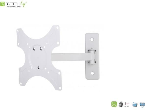 Techly 19"-37" väggfäste, 25kg vridbart
