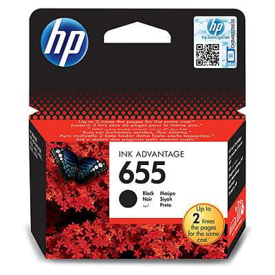 HP 655 sort blæk