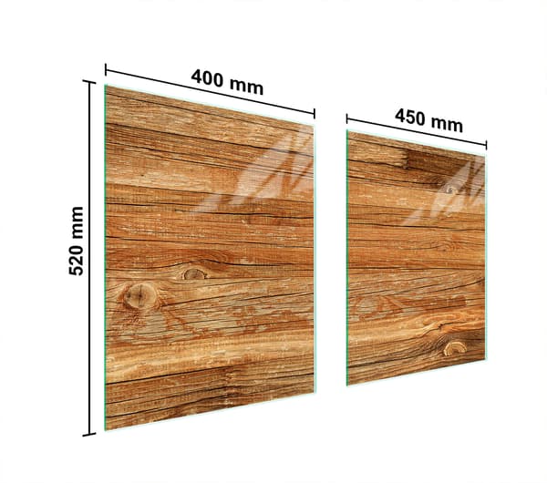 GLASSKYDDSPLÅT FÖR SPIS 85x52 TRÄ