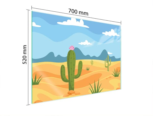 LASINEN SUOJALEVY LIEDELLE 70x52 CACTUS