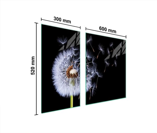 GLASBESKYTTELSESPLADE TIL KOMFUR 90x52 BLOMST