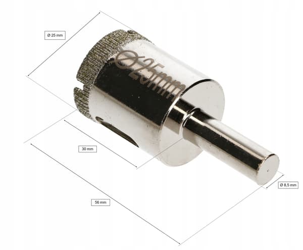 Diamantborr för stengods 25 mm