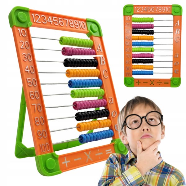 Färgglad farverig læreabacus traditionel stor 23 cm