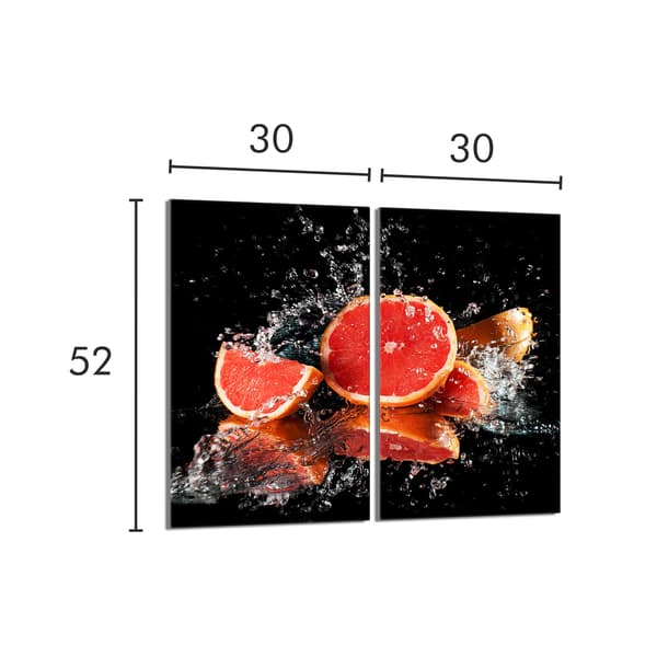Glasbeskyttelsesplade til komfur 2x30x52 Grapefrugt
