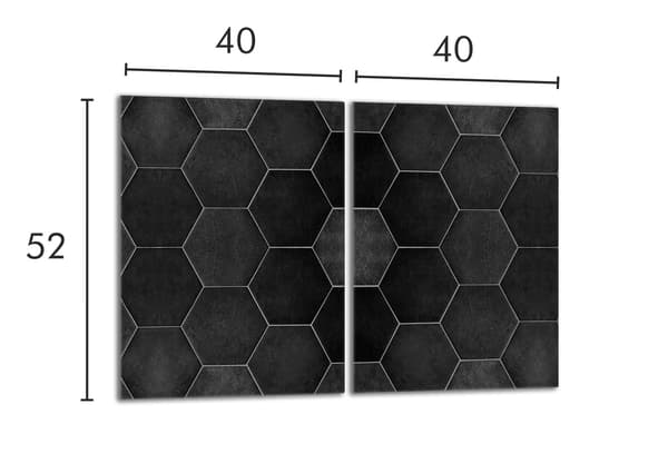 Lasinen suojalevy liedelle 2x40x52 Tile