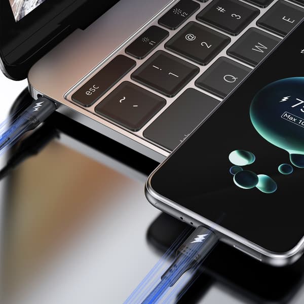 L3CC USB-C flettet kabel - USB-C 60W 2m - Sort
