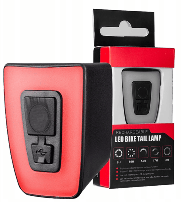 ROXAR Baglygte til cykelhjelm USB IPX5 20LM