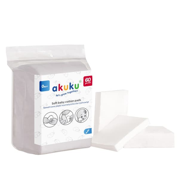 AKUKU kosmetiska bindor för bebisar 60 st., A0003
