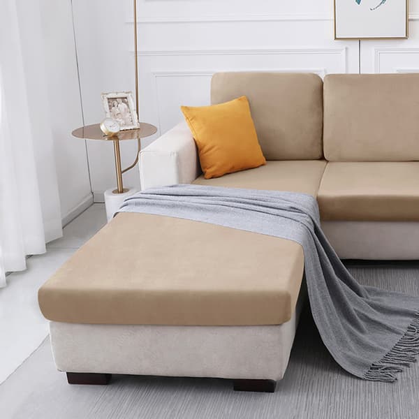 Sofasædebetræk, Velour, Beige, Kaffe med mælk 50-65cm