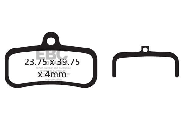 CFA493R - EBC Brakes Organic Performance -pyörän jarrupalat