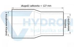 Rak silikonreduktion 38/63mm blå