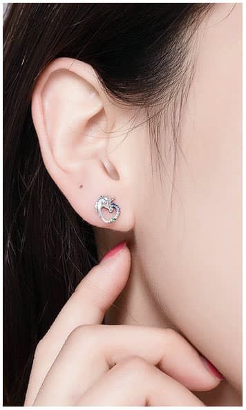 Pendientes de unicornio de plata 925