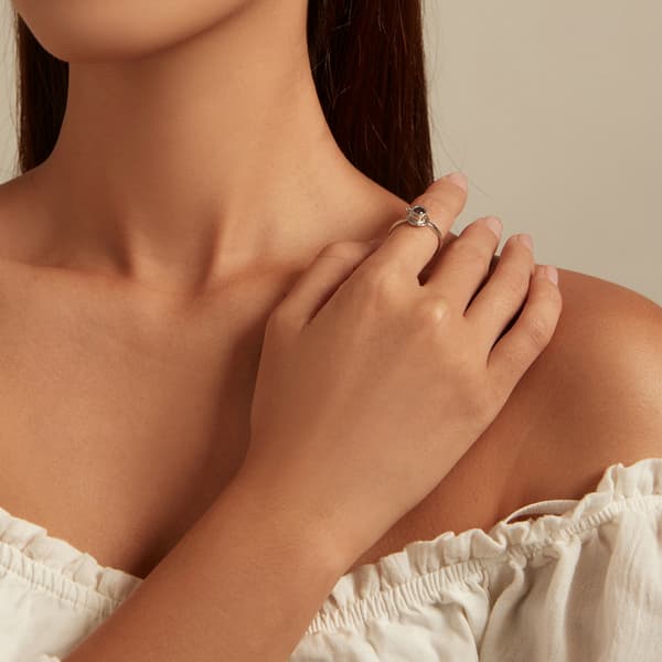 Anillo de Plata Ajustable Café Plata 925