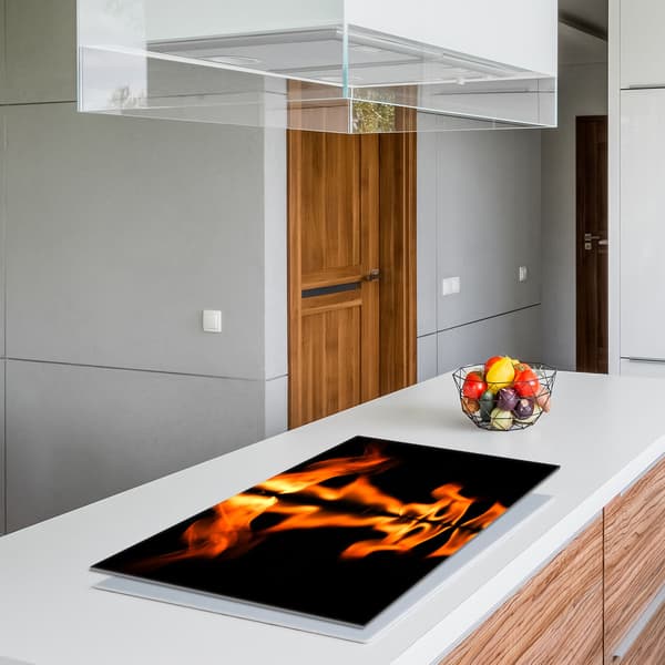 Lasinen suojalevy liedelle 90x52 Fire