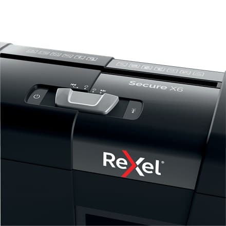 Rexel Secure X6 makulator, P4, 6 ark, 10 l beholder