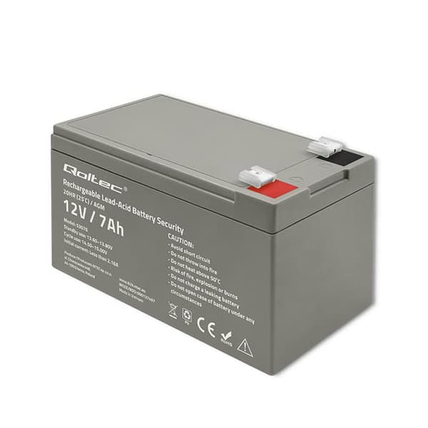 Qoltec 12V AGM-batteri | 7Ah | Sikkerhed