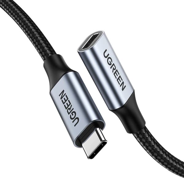 USB-C PD QC Forlængerkabel 100W 5A 10Gbps 0,5m - Grå