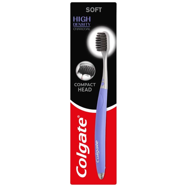 COLGATE Tandborste med hög densitet av träkol – mjuk