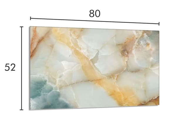 Skyddsplatta för spis i glas 80x52 marmor