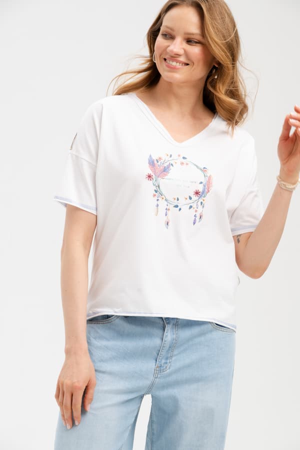 Damebluse Elma Ecru 44/46