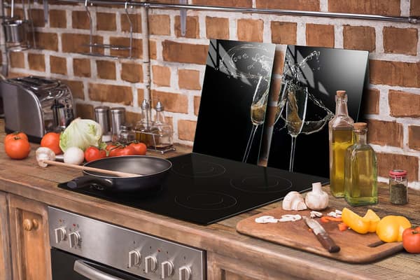 GLASBESKYTTELSESPLADE TIL KØKKEN 65x52 VIN