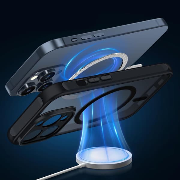 MAGSAFE ETUI MATSORT TIL APPLE IPHONE 16 PRO MAX + 2x GLAS